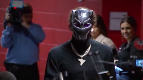Trae Young as Black Panther for Halloween