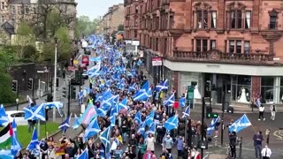 Pro-independence march in Glasgow on coronation day