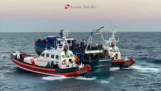 Italian Coast Guard rescues migrants from crowded fishing vessels