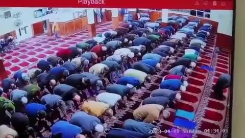 Man stabbing a mosque imam during congregation prayer