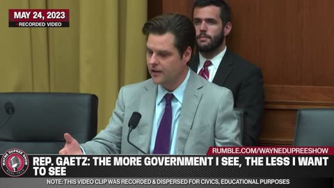 Why Matt Gaetz's Passionate Opposition to Big Gov't is Crucial in Today's Political Landscape