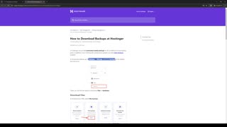 How To Download Backup From Hostinger