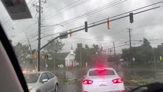 Storms send debris flying at traffic stop in Maryland