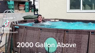 2000 Gallon Above Ground Pool Workout Part 5! Swinging Straight Punches Under Water!