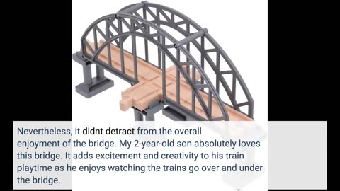 Wooden Brick Bridge, 2 Pieces - Toy Train Track Accessory - Railway Expansion Accessories Compatible