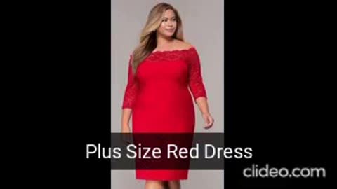 plus size women's clothing/ plus size red dress /Lace dress