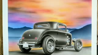 32 Ford airbrush rendering