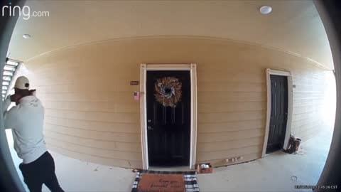Porch Pirate Taking Amazon Packages After Covering Himself With His Hoodie