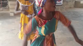 Pregnant lady dancing with full energy