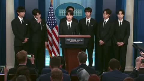 Korean Boy band BTS joined the press briefing to talk about Joe's plan to combat AAPI hate