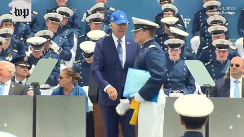 Biden falls at Air Force Academy graduation ceremony