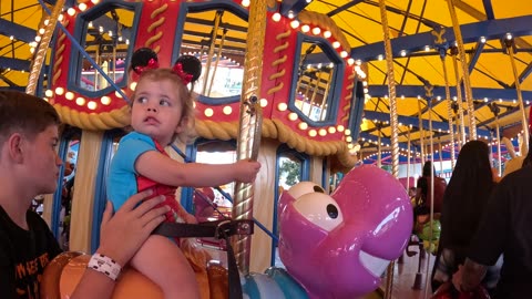 Jane filming on Jessie's Critter Carousel at Disney California Adventure GoPro TimeWarp