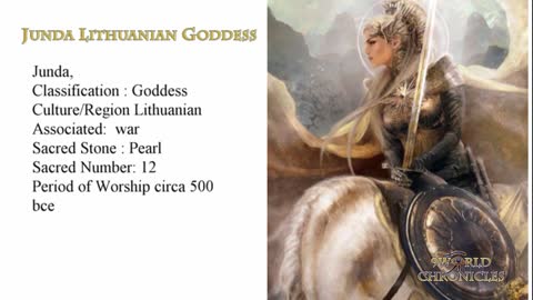 Junda,Goddess of War Culture/Region Lithuanian