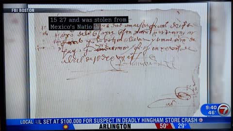 FBI Boston recovers stolen manuscript signed by Hernán Cortés