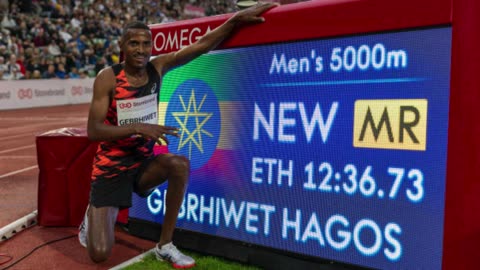 Hagos Gebrhiwet Wins World 5000M Record in Oslo.