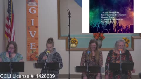 Moose Creek Baptist Church Sing “To God be The Glory” During Service 10-30-2022