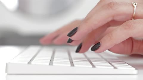 Woman's Hands Typing On a Computer Keyboard - Free HD Stock Footage (No Copyright)