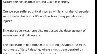 EXPLOSION At Metal Manufacturing Plant In Ohio - 1 Person Critically Injured