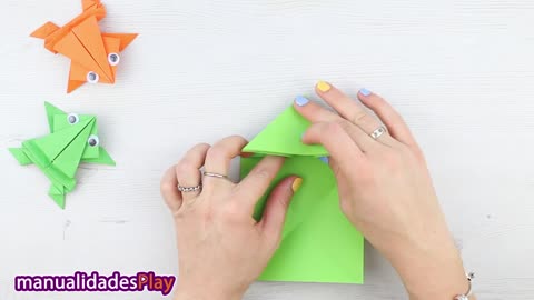 🐸 Cómo hacer una rana de papel saltarina con origami ¡Fácil!