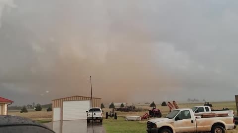 Texas Tornado Tearing Up Farm Buildings