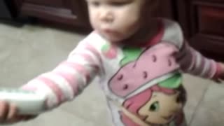 Sassy toddler hilariously yells on phone call