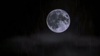 Rain Sounds, Full Moon | Soothing for Relaxing Sleep