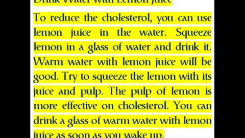 Home Remedy To Lower Cholesterol With Lemon Juice | Cholesterol | Cholesterol Lowering Foods