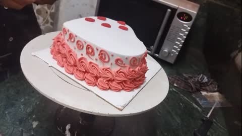 Flower Cake Heart Shape _ Step By Step _ Heart Shape Cake