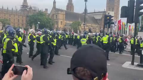 England Freedom Protests 7-24-21: police out on large numbers, making arrests