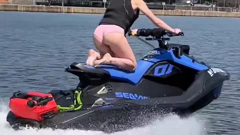 Frowning on a jetski is impossible