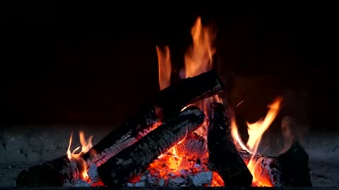 1hr of relaxing fireplace with burning🔥 and cracking💥 sound