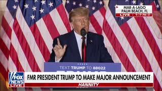 Sean Hannity: Follows Former President Trump Announcing his 2024 Presidential Bid