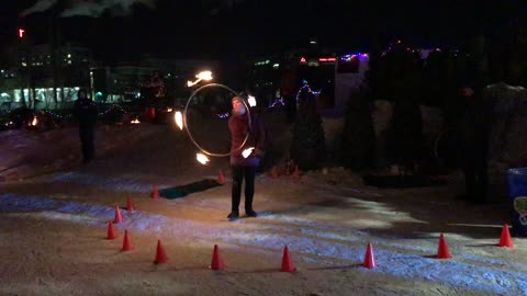 Fire show at the Forks in Winnipeg