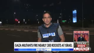 Hundreds of rockets have been fired from Gaza towards Israel today. Israeli defense forces have bombed targets in retaliation.