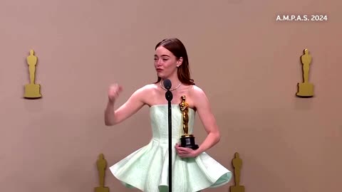 'I'm very surprised': Emma Stone on her Oscar win