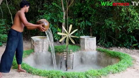 WOW!!! MAKE THE MOST AMAZING Aquarium Fish Pond and Ancient Water Wheel Oxygen for Catfish