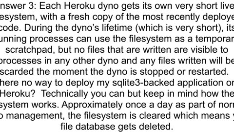 Django Deploying an application on Heroku with sqlite3 as the database