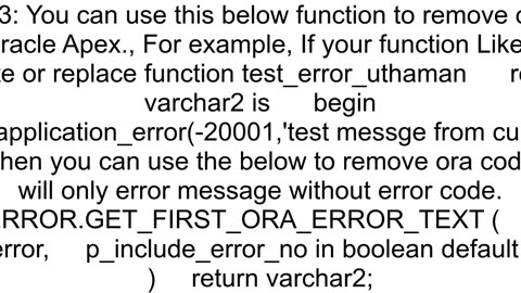 How to remove error code and print only message PLSQL