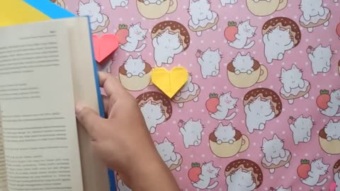 paper heart Bookmark - how to make a origami paper crafts