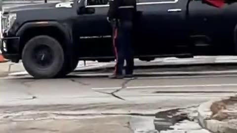 Edmonton, Canada, police pull over anyone honking or flying the flag