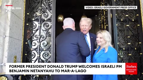 WATCH- Donald Trump Welcomes Benjamin Netanyahu To Mar-A-Lago