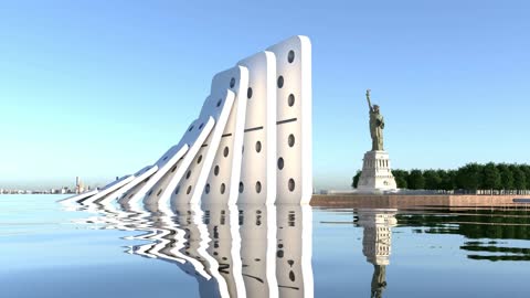 Best Satisfying Destruction Domino Effect simulation destroys Statue of Liberty