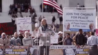 Gerald Celente at the Rage Against the War Machine Rally in Washington D.C, February 19, 2023