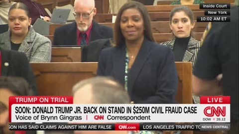 AG Letitia James Caught Smiling Before Don Jr.'s Testimony