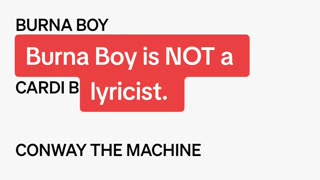 Burna Boy Is NOT A Lyricist