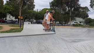 Grandpa Takes a Some Tumbles at Skate Park