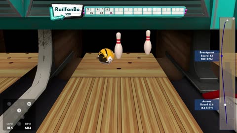 I made the 5-10 split with a curve (Premium Bowling)