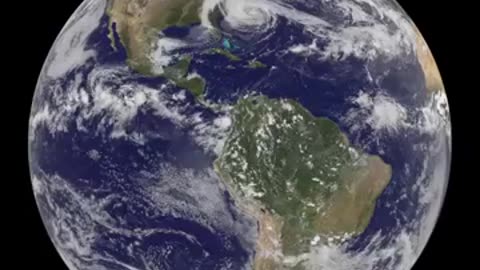"Sandy's Progression to Landfall Captured by Satellite in a Panoramic Global View."