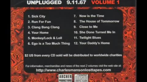 CHARLES MANSON 'Unplugged 9.11.67 Volume 1' CD (FULL ALBUM)