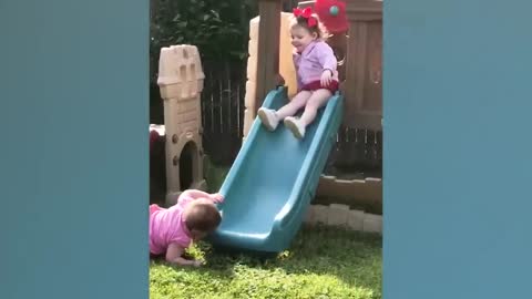 Funny Babies Playing Slide Fails - Cute Baby Videos-12
